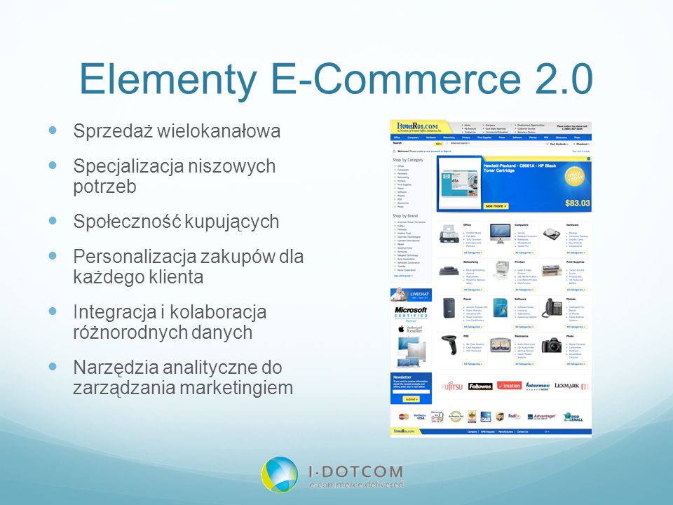 Elementy E-Commerce 2.0 Sprzedaż wielokanałowa