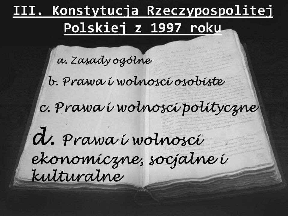 III. Konstytucja Rzeczypospolitej Polskiej z 1997 roku