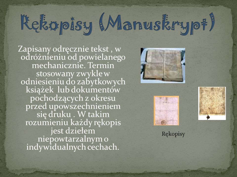 Rękopisy (Manuskrypt)