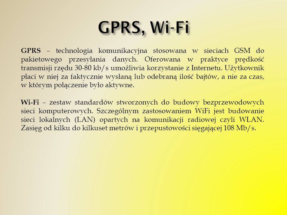 GPRS, Wi-Fi
