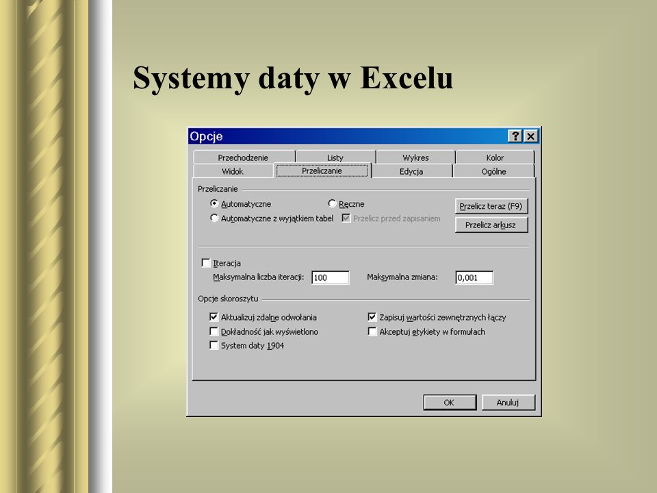 Systemy daty w Excelu