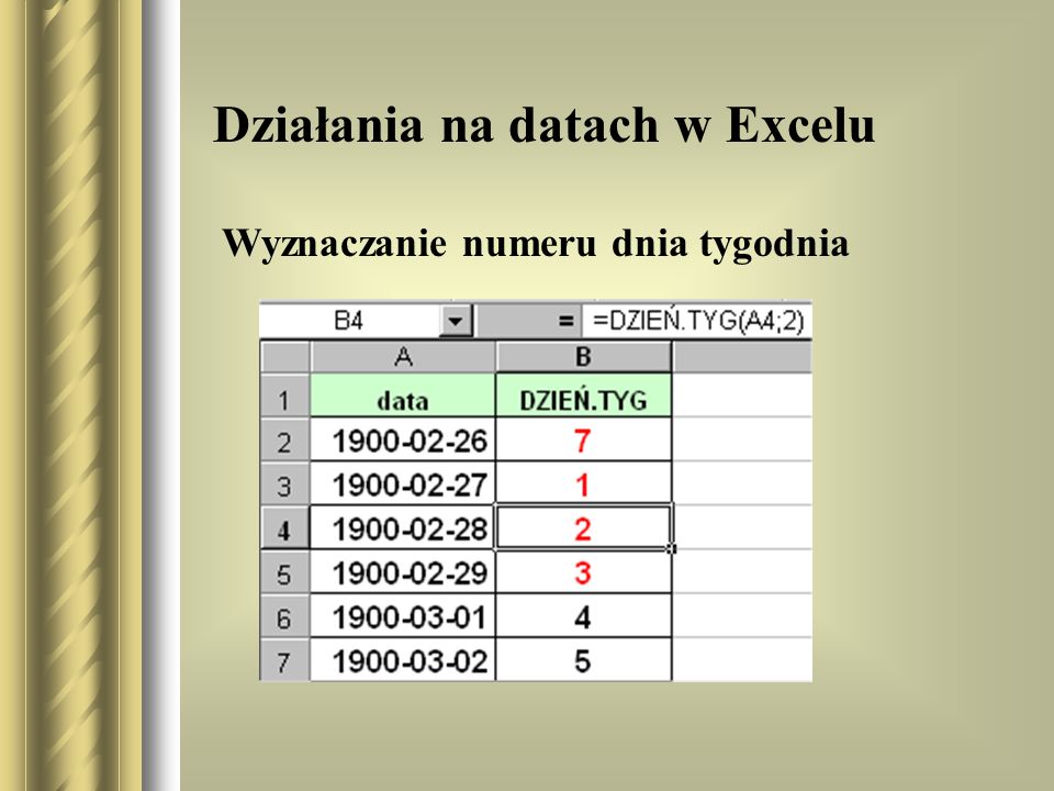Działania na datach w Excelu