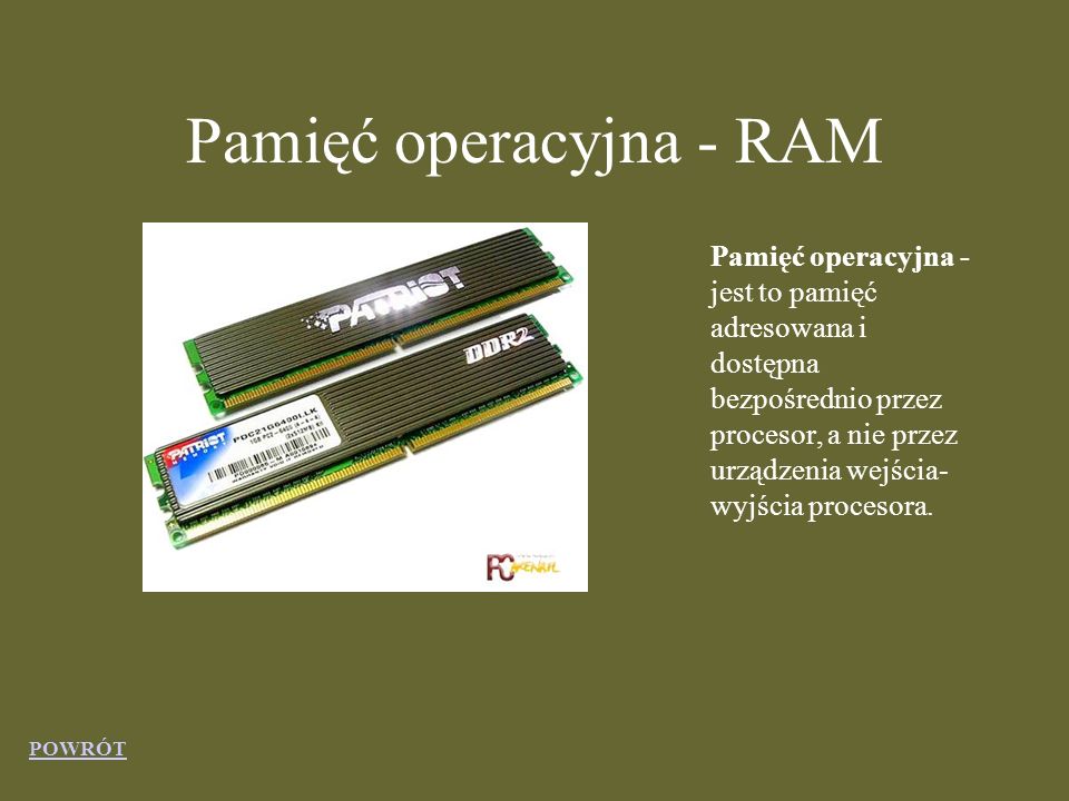 Pamięć operacyjna - RAM