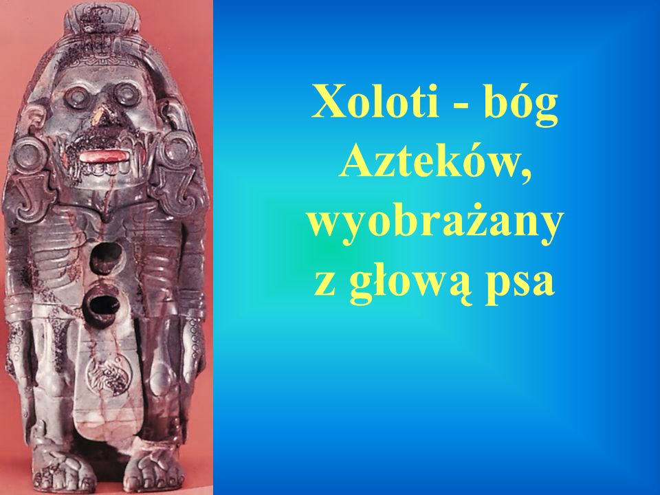 Xoloti - bóg Azteków, wyobrażany z głową psa