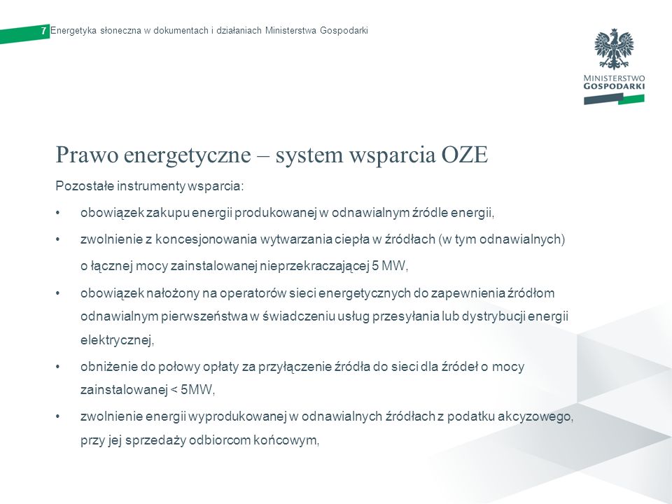 Prawo energetyczne – system wsparcia OZE