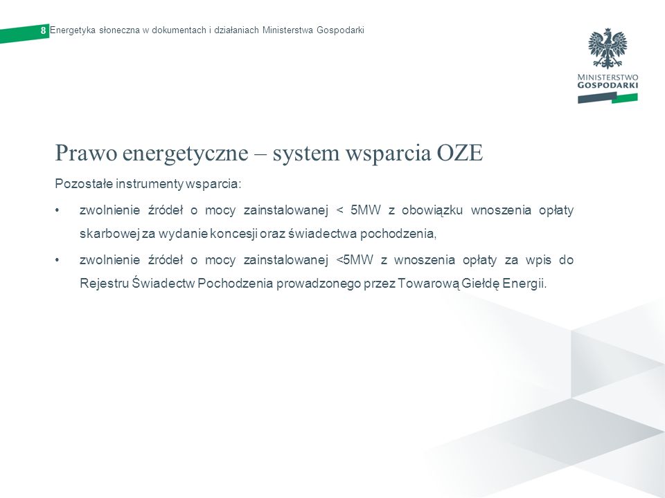 Prawo energetyczne – system wsparcia OZE