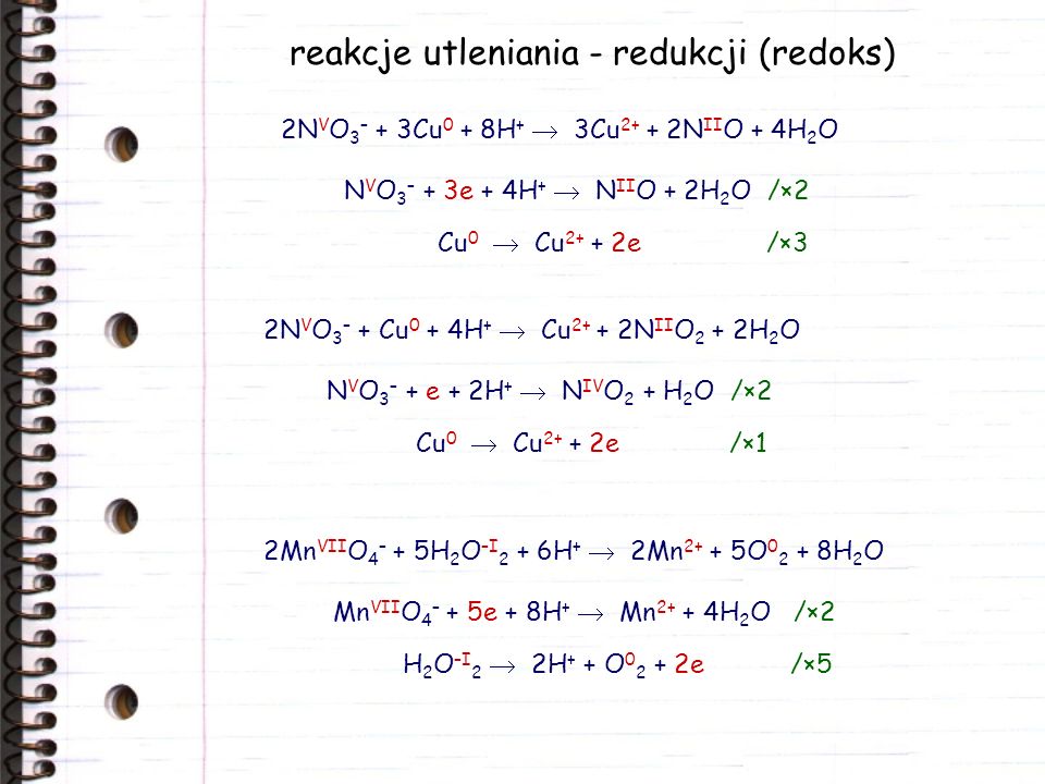 reakcje utleniania - redukcji (redoks)