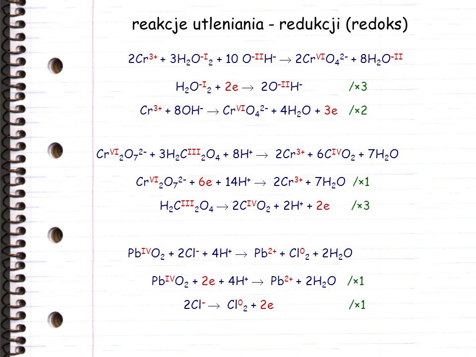 reakcje utleniania - redukcji (redoks)