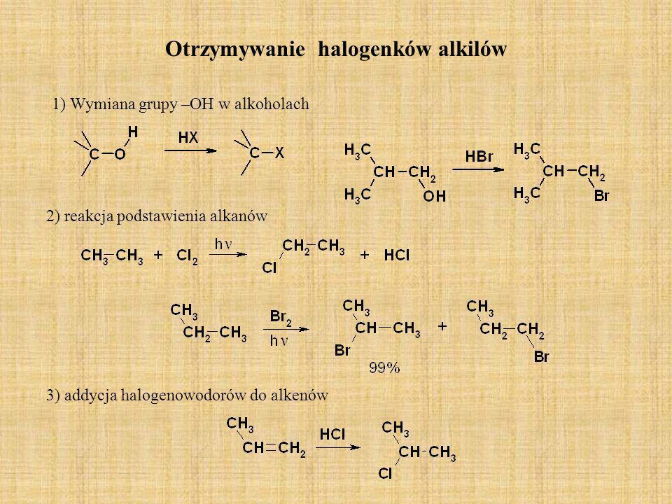 Otrzymywanie halogenków alkilów