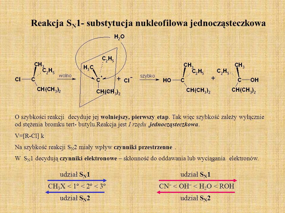Reakcja SN1- substytucja nukleofilowa jednocząsteczkowa