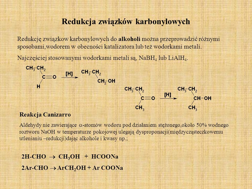 Redukcja związków karbonylowych