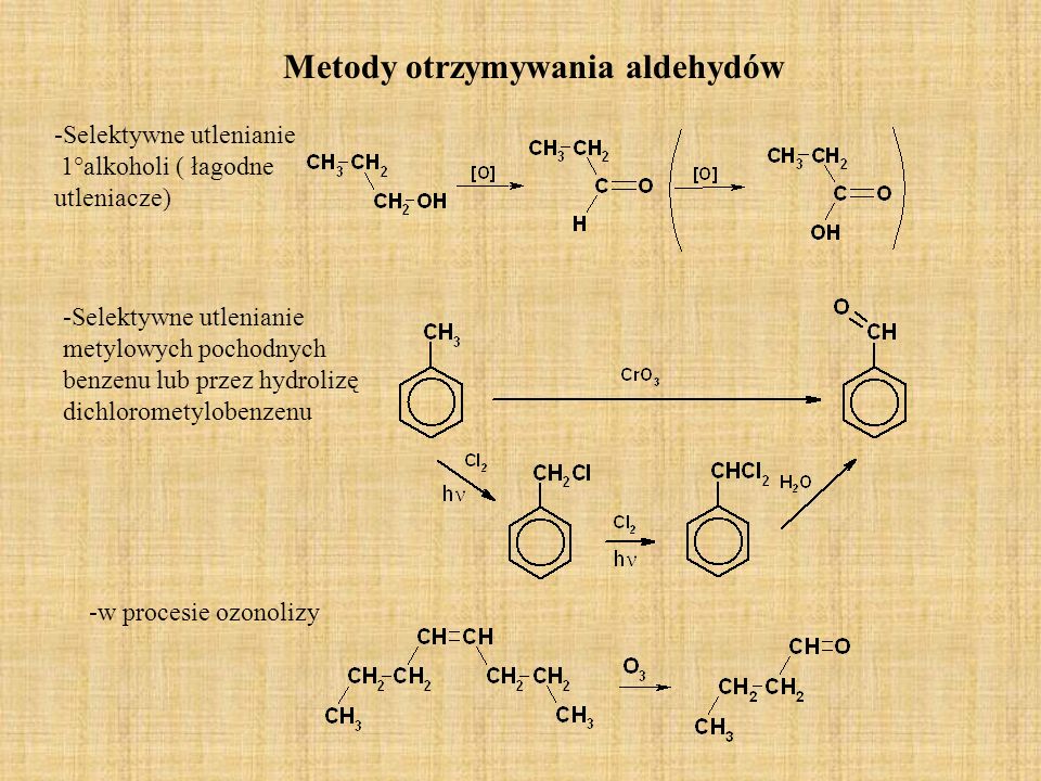 Metody otrzymywania aldehydów