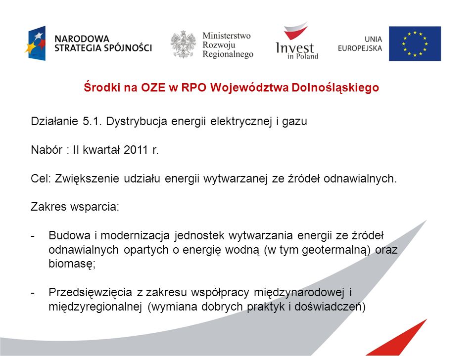 Środki na OZE w RPO Województwa Dolnośląskiego