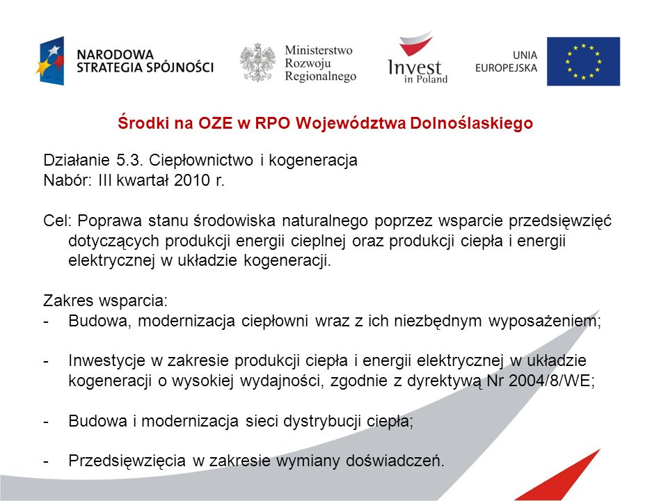 Środki na OZE w RPO Województwa Dolnoślaskiego