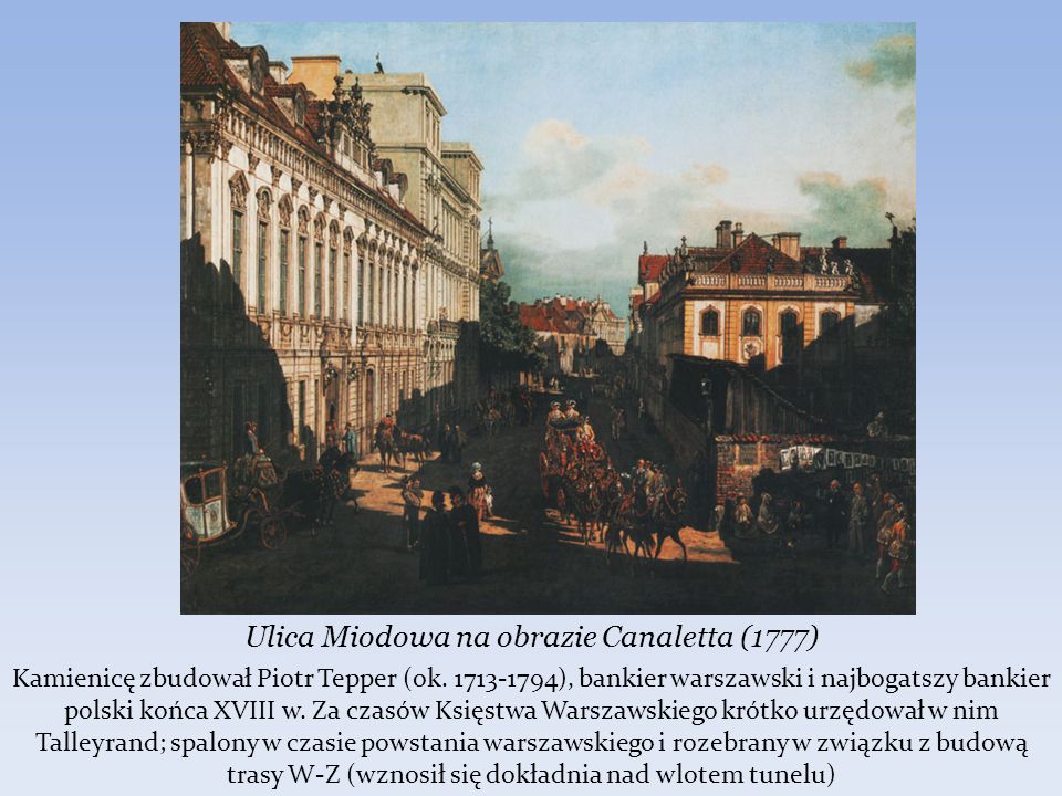 Ulica Miodowa na obrazie Canaletta (1777)