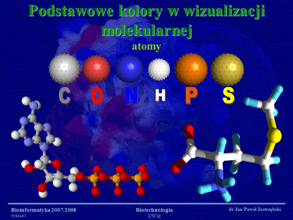Podstawowe kolory w wizualizacji molekularnej