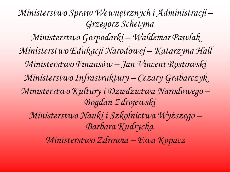 Ministerstwo Spraw Wewnętrznych i Administracji – Grzegorz Schetyna