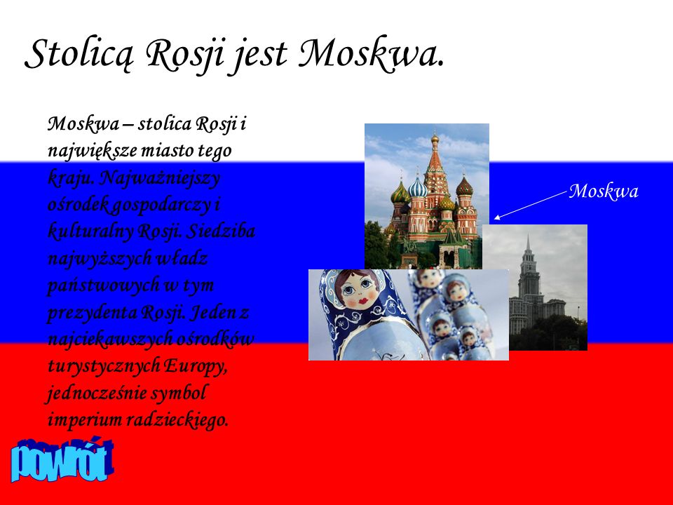 Stolicą Rosji jest Moskwa.