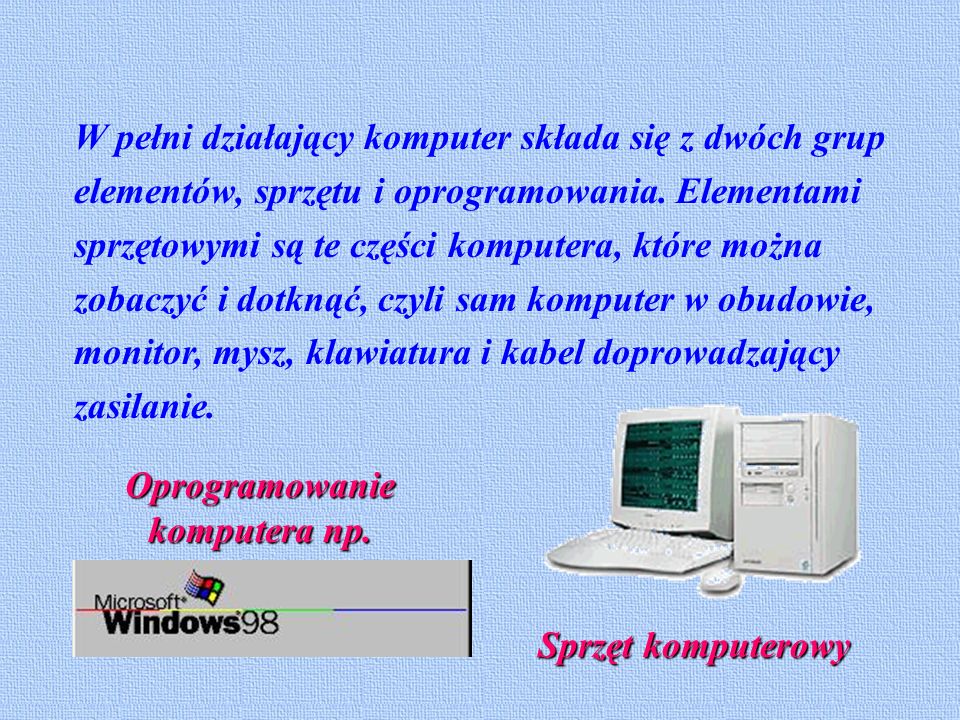 Oprogramowanie komputera np.
