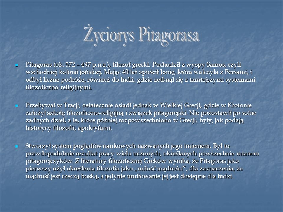 Życiorys Pitagorasa