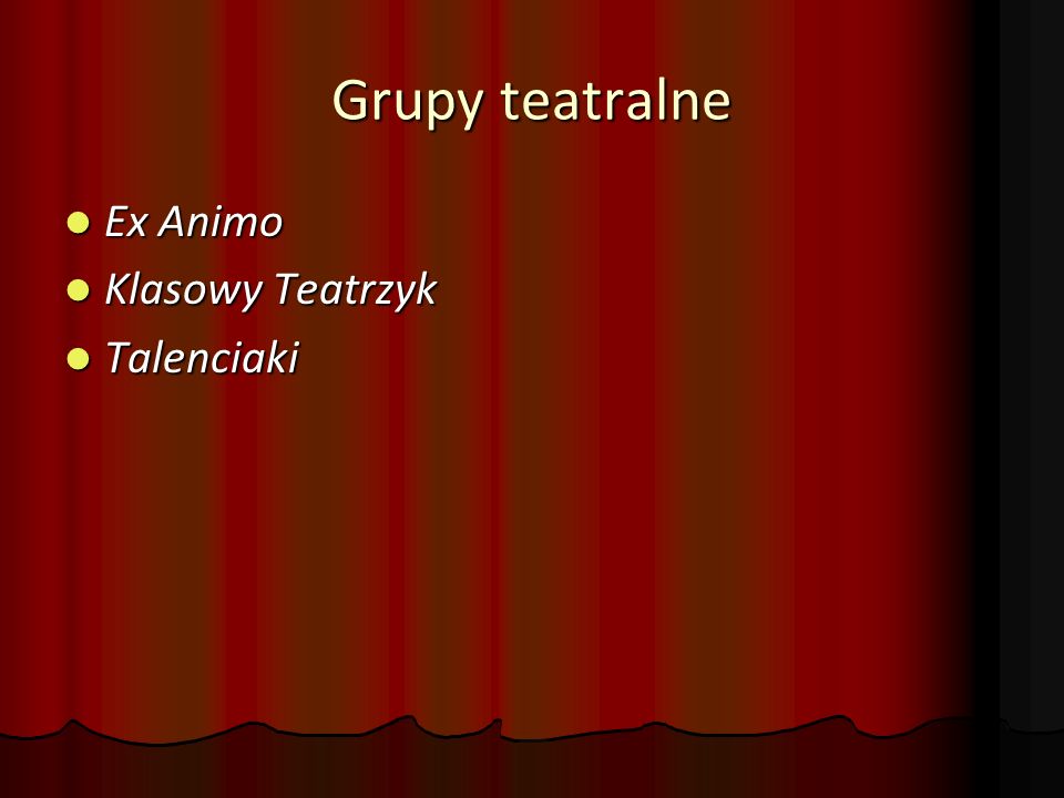 Grupy teatralne Ex Animo Klasowy Teatrzyk Talenciaki