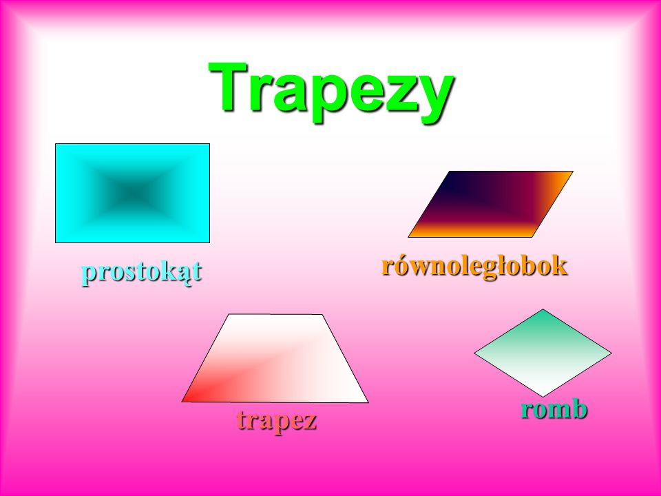 Trapezy równoległobok prostokąt romb trapez
