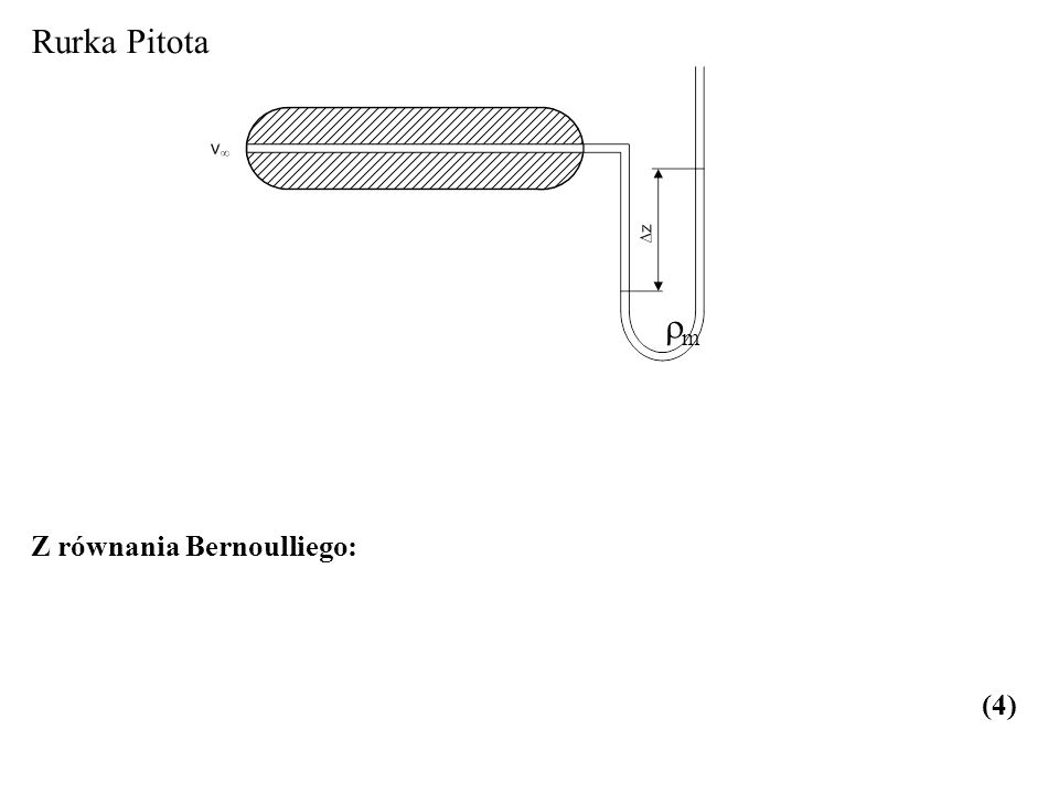 Rurka Pitota m Z równania Bernoulliego: (4)