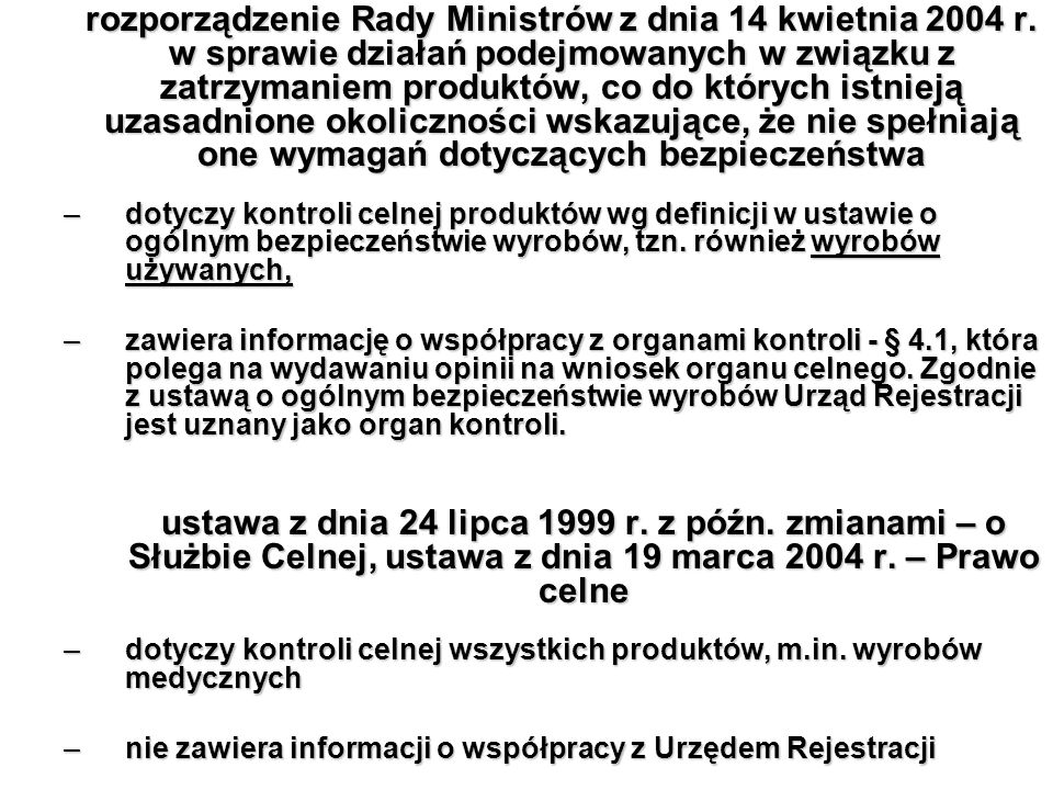 rozporządzenie Rady Ministrów z dnia 14 kwietnia 2004 r