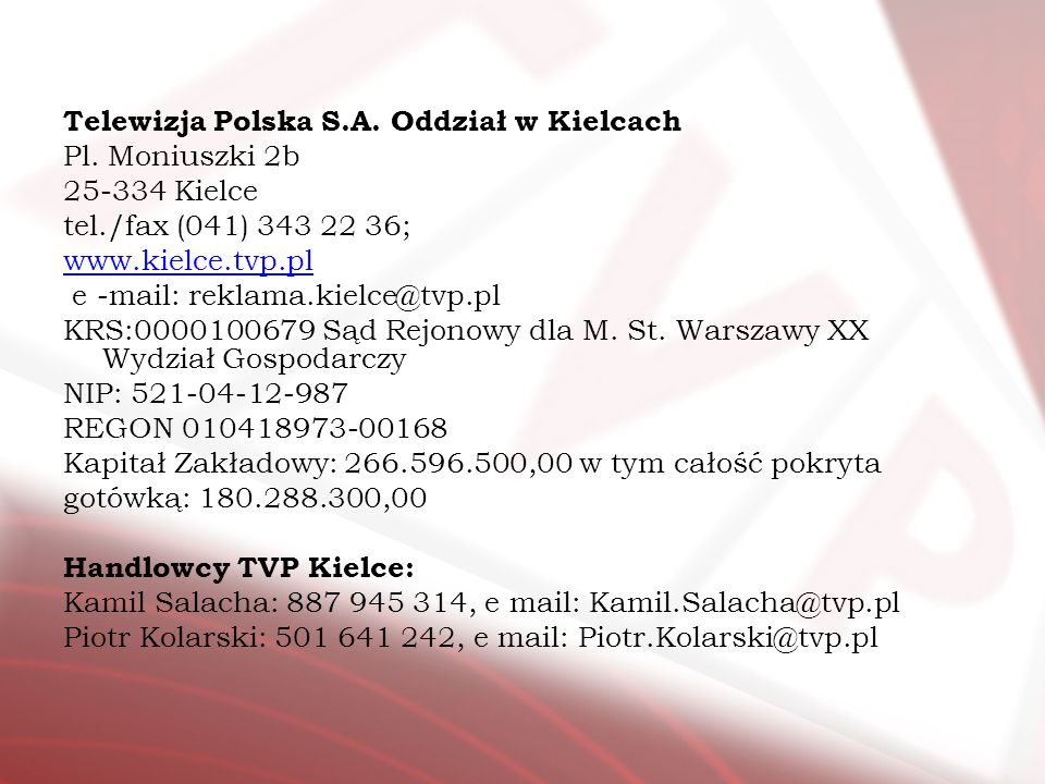 Telewizja Polska S.A. Oddział w Kielcach