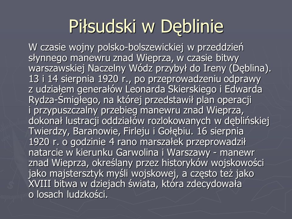 Piłsudski w Dęblinie