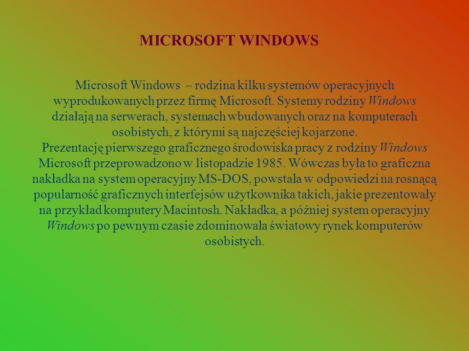 MICROSOFT WINDOWS