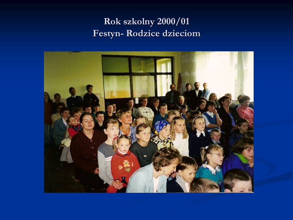 Rok szkolny 2000/01 Festyn- Rodzice dzieciom