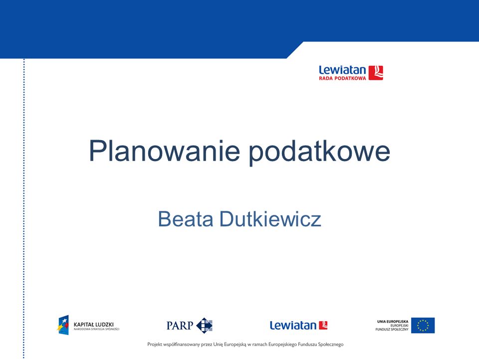 Planowanie podatkowe Beata Dutkiewicz