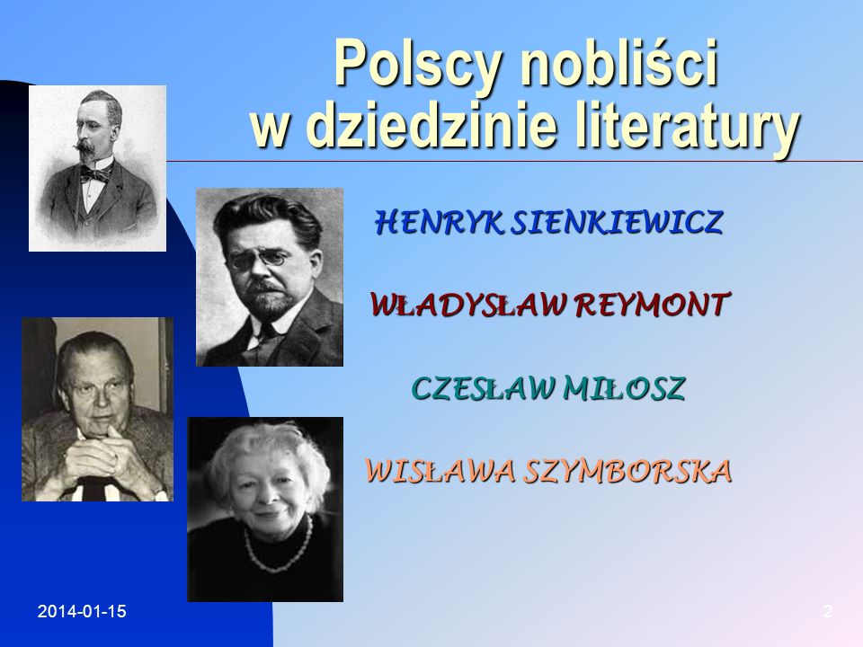 Polscy nobliści w dziedzinie literatury