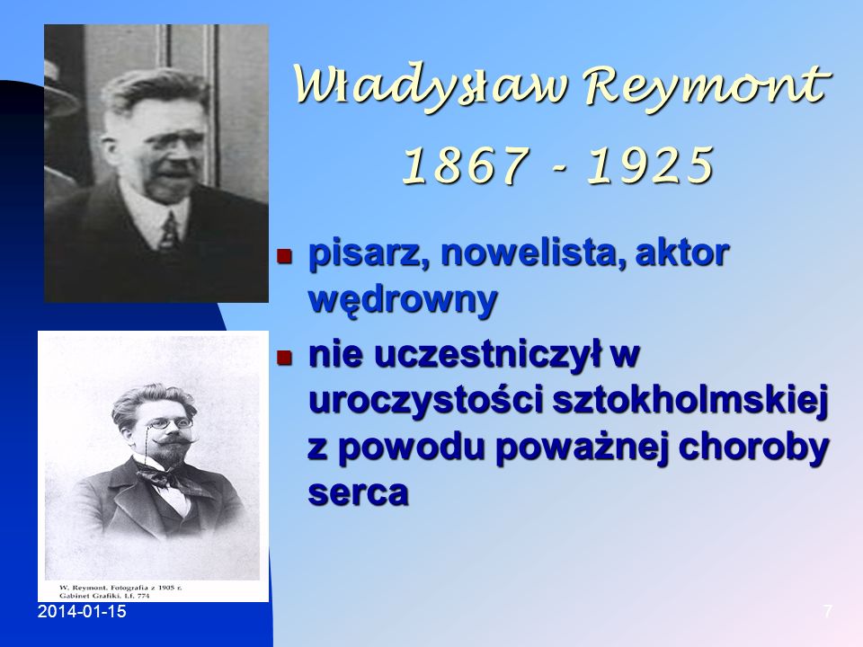 Władysław Reymont pisarz, nowelista, aktor wędrowny