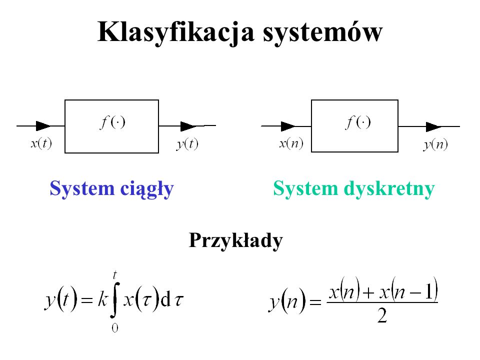 Klasyfikacja systemów