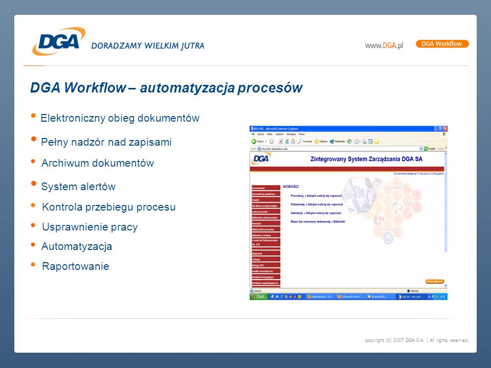 DGA Workflow – automatyzacja procesów