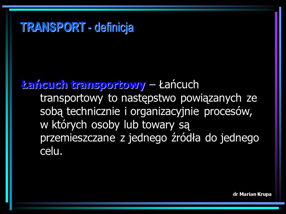 TRANSPORT - definicja
