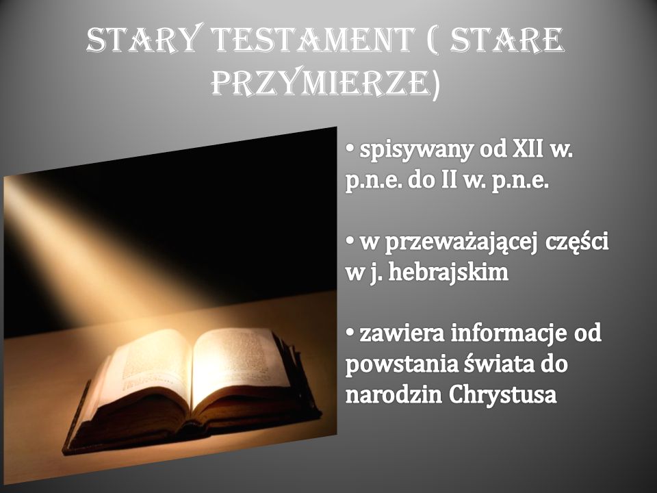 Stary Testament ( Stare Przymierze)