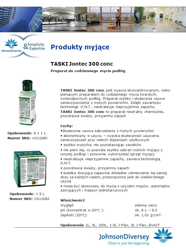 Produkty myjące TASKI Jontec 300 conc