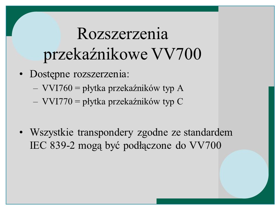 Rozszerzenia przekaźnikowe VV700