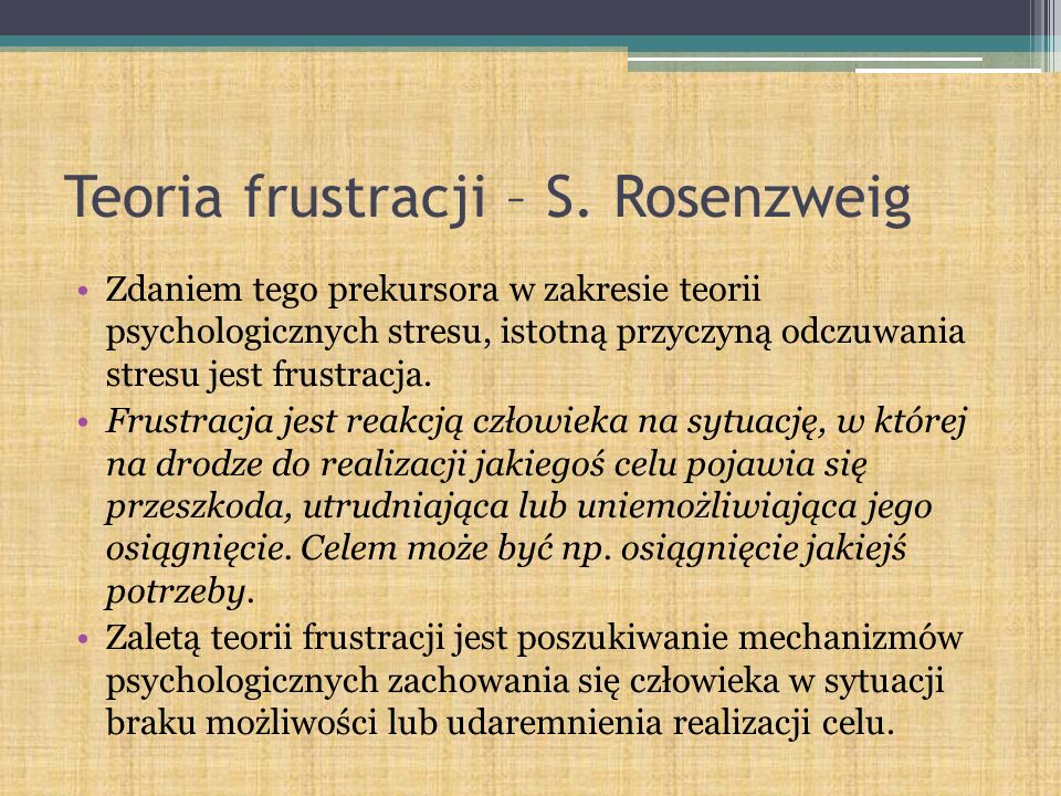 Teoria frustracji – S. Rosenzweig