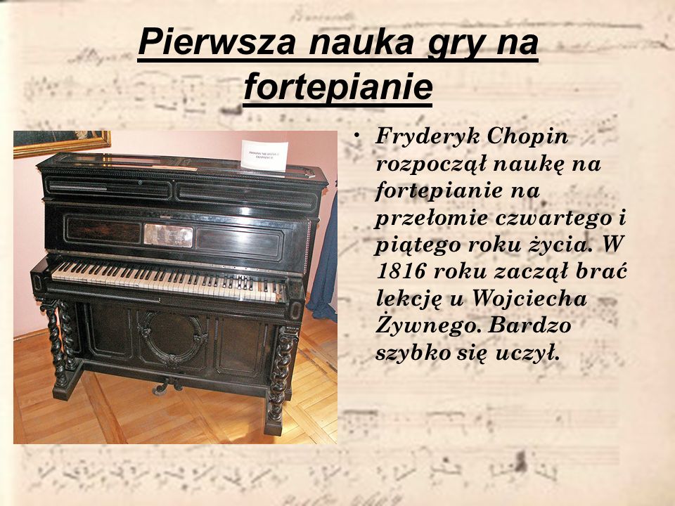 Pierwsza nauka gry na fortepianie