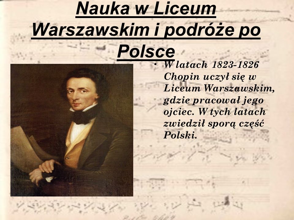 Nauka w Liceum Warszawskim i podróże po Polsce
