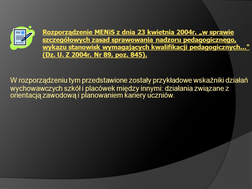 Rozporządzenie MENiS z dnia 23 kwietnia 2004r