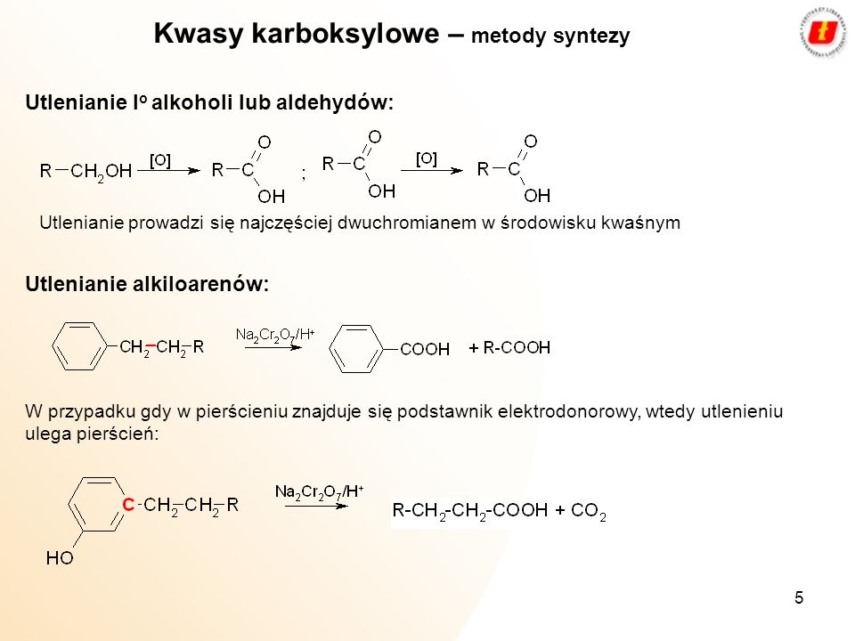 Kwasy karboksylowe – metody syntezy
