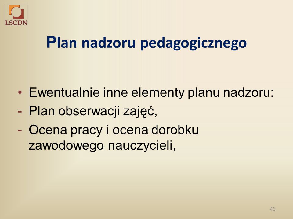 Plan nadzoru pedagogicznego