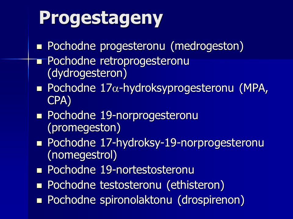 Progestageny Pochodne progesteronu (medrogeston)
