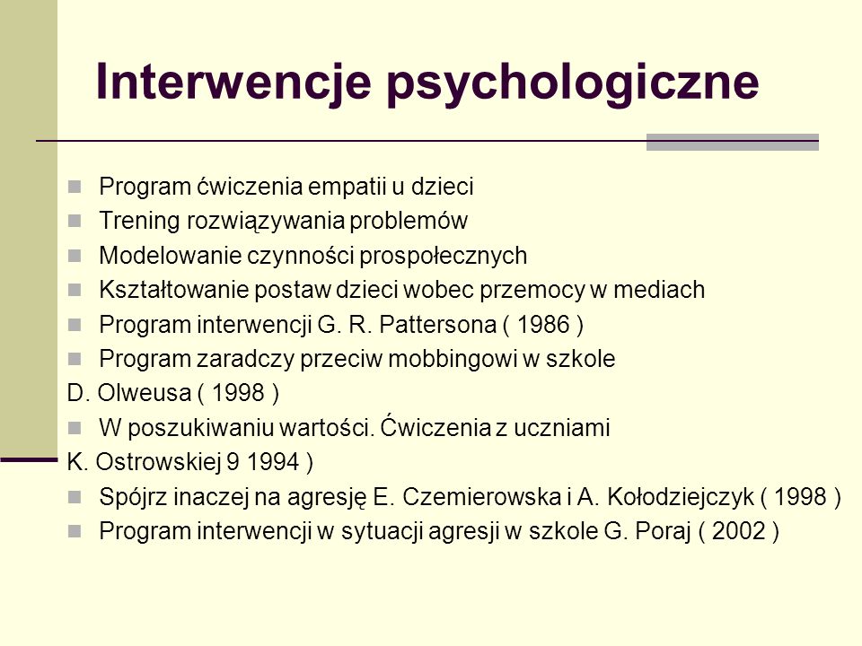 Interwencje psychologiczne