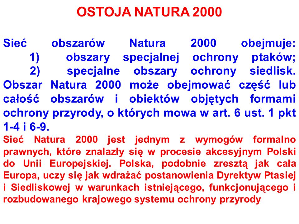 OSTOJA NATURA 2000